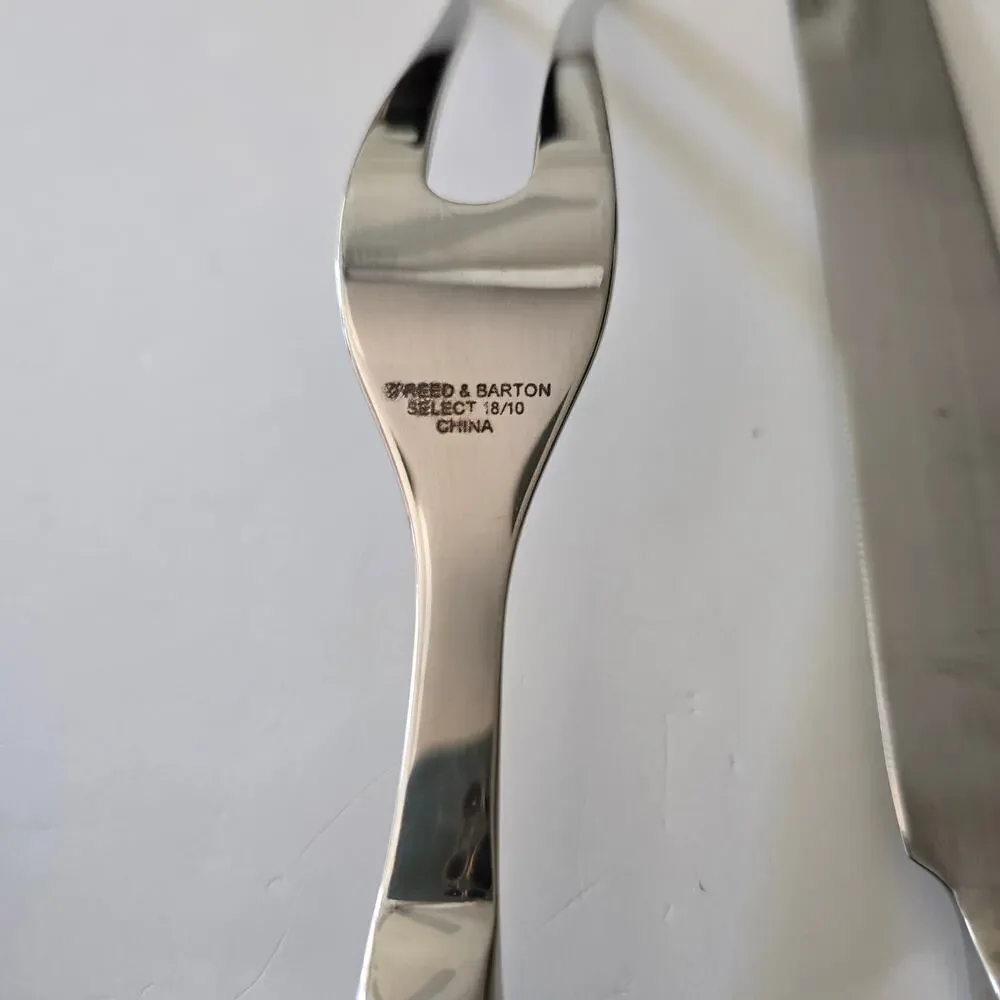 Reed & Barton WOODBURY Large 2-Piece Roast Carving Set 18/10 Stainless